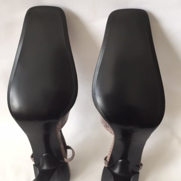 Worthington Square Toe Soft Lavender/Grey Skin Slingback Heels - Picture 14 of 15